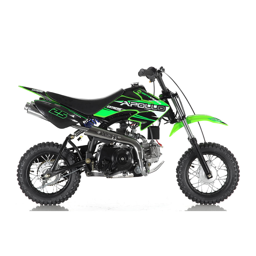 Apollo 70cc DB-25 Kids Dirt Bike – Fully Automatic with Electric Start & Training Wheels