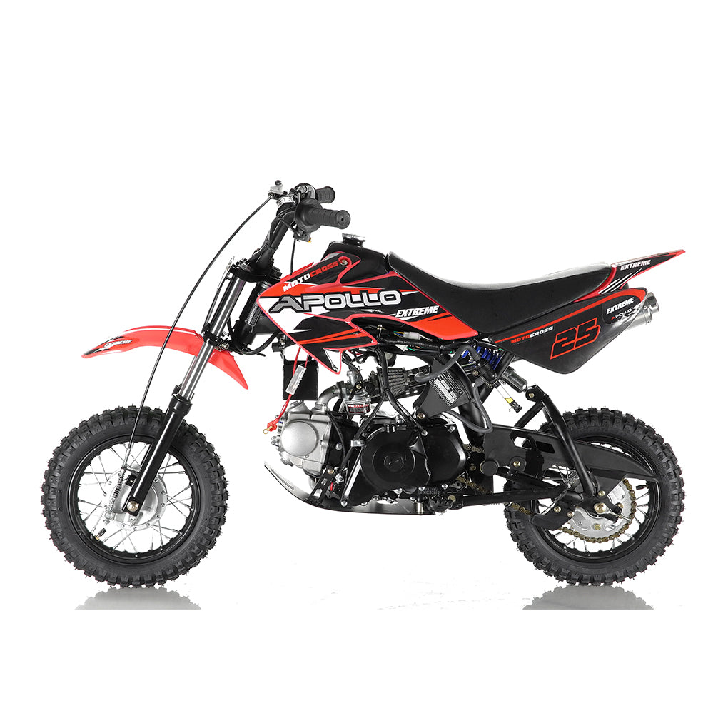 Apollo 70cc DB-25 Kids Dirt Bike – Fully Automatic with Electric Start & Training Wheels